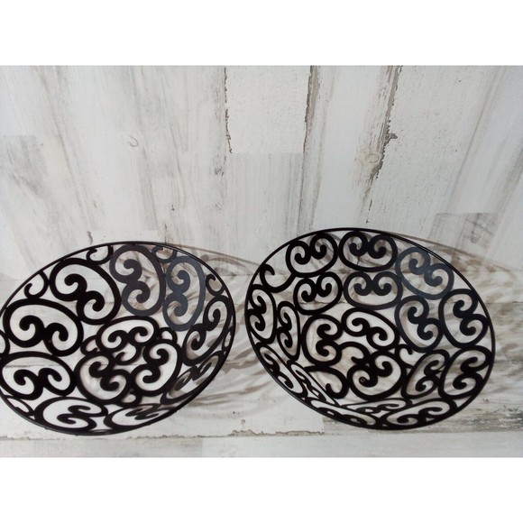 Beautiful Decorative Black Baskets Set Of 2 Heavy Duty Multi-use - Picture 12 of 16